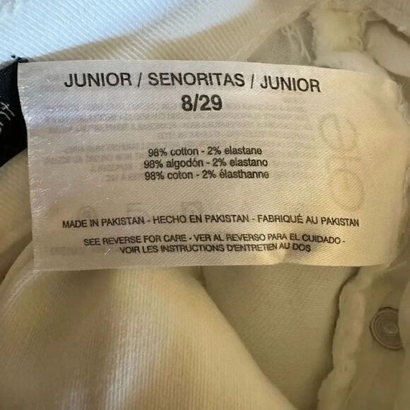 Ella Moss High Rise Slim Straight Ankle  Leg Pockets White Solid SZ 8/29 #1910 - Picture 9 of 14